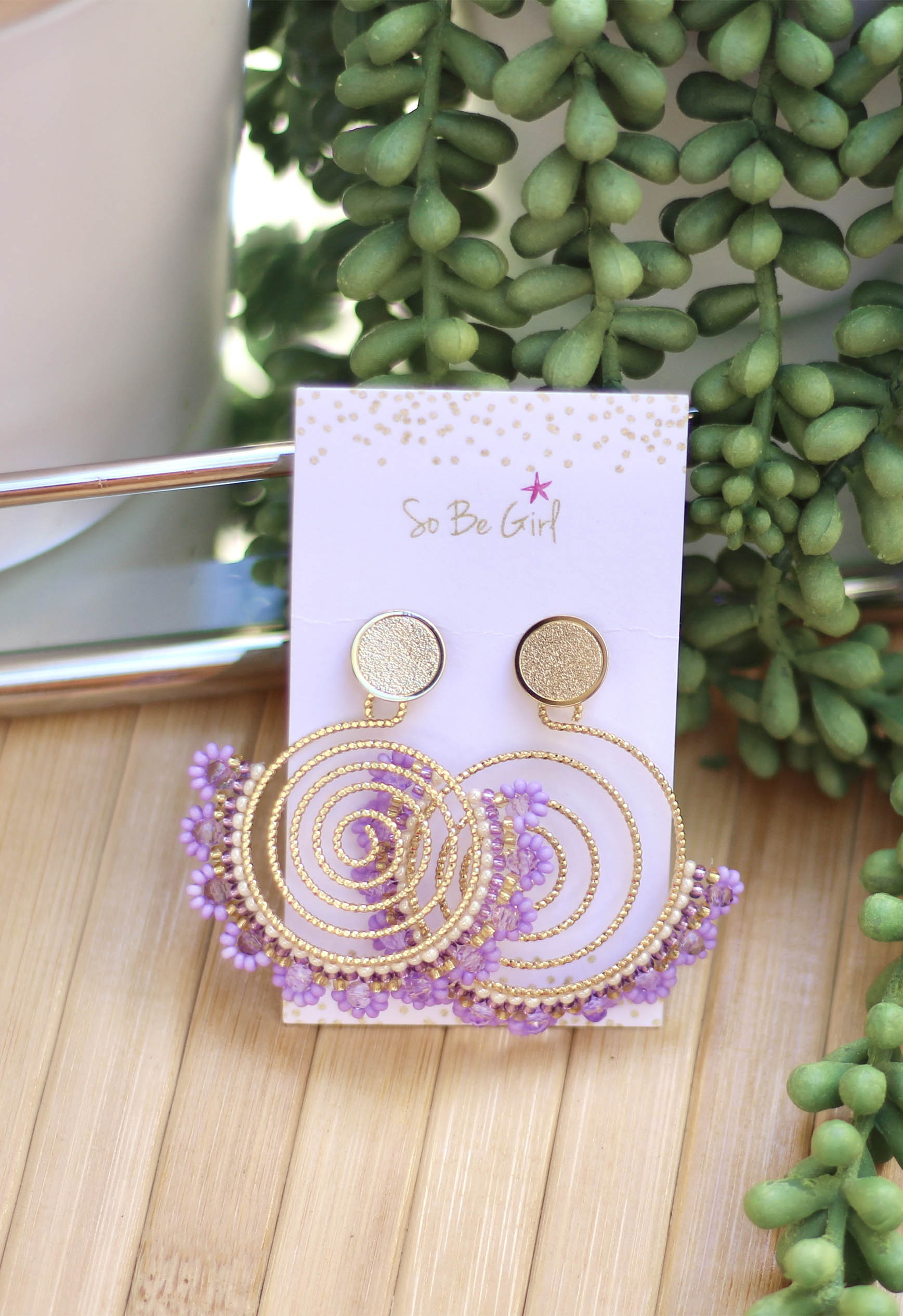 Lilac Dream Beaded Earrings